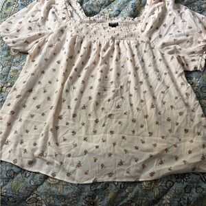 Torrid Cream Floral Blouse